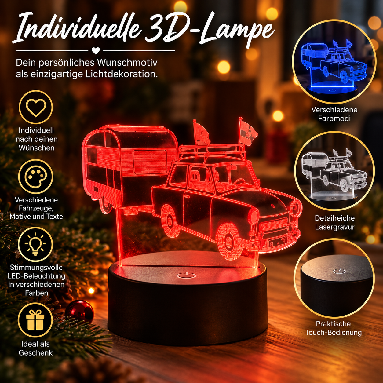 Personalisierte LED-Leuchte aus Acryl